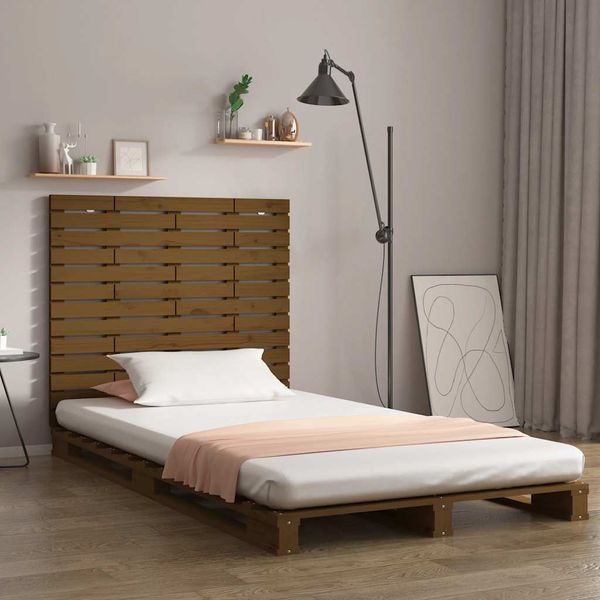 vidaXL Nástenné čelo postele medovohnedé 96x3x91,5 cm masívna borovica