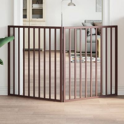 vidaXL Brána pre psa skladacia 2 panely hnedá 160 cm topoľové drevo