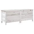 vidaXL Záhradný úložný box, biely 150x50x56,5 cm, jedľový masív