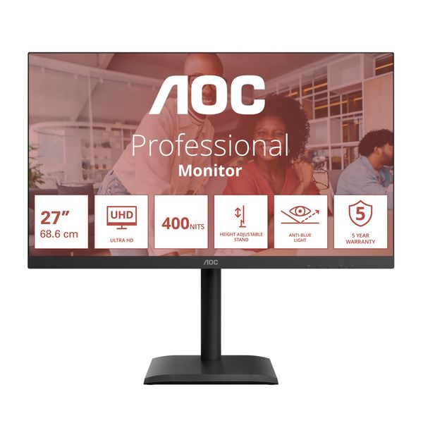 AOC/U27E4CV/27''/IPS/4K UHD/60Hz/4ms/Čierna/5R