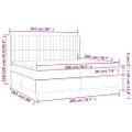 vidaXL Posteľ boxsping s matracom a LED bledosivá 200x200 cm látka