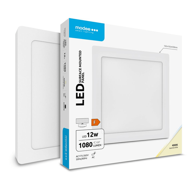 Modee štvorcový LED panel - montovateľný 12W 1080 lm neutrálna biela (ML-LPS4000K12WA2N)