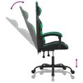 vidaXL Otočná herná stolička čierna a zelená umelá koža