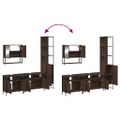 vidaXL 4-dielna sada kúpeľňového nábytku dymový dub spracované drevo