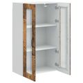 vidaXL Nástenný sklenený kabinet PORTO Staré drevo 60 x 31 x 100 cm