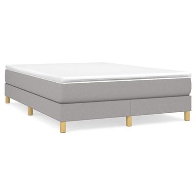 vidaXL Posteľný rám s boxspringom bledosivý 140x200 cm látka