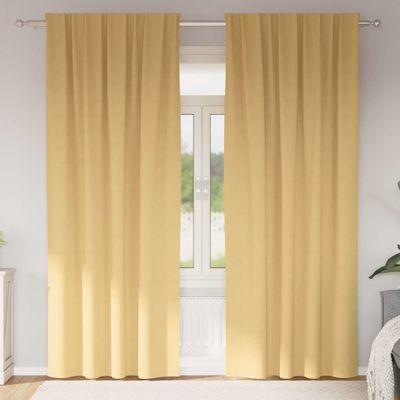 vidaXL Záclony na zatemnenie s krúžkami 2 pcs Béžová 260 x 140 cm