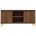 vidaXL TV stolík nohy z dreva hnedý dub 103,5x35x50 cm
