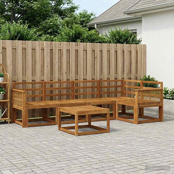 vidaXL Záhradná súprava gaučov 6 pcs Prírodná Pevné akáciové drevo