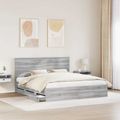 vidaXL Rám postele Sivý Sonoma 200 x 200 cm Inžinierske drevo