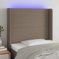 vidaXL Čelo postele s LED sivohnedé 93x16x118/128 cm látka