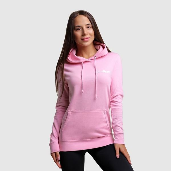 Dámska mikina PRO Hoodie Baby Pink - GymBeam, veľkosť XL
