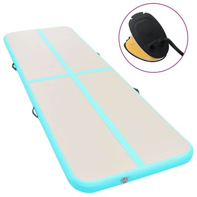 vidaXL Nafukovacia žinenka s pumpou 400x100x10 cm PVC zelená