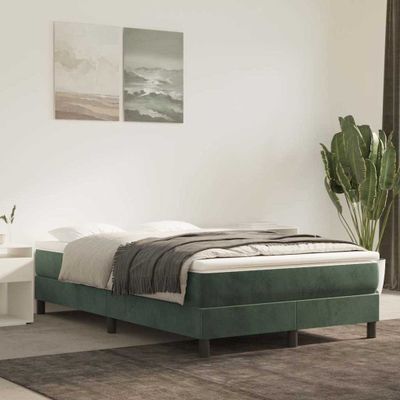 vidaXL Matrac s taštičkovými pružinami stredná tvrdosť tmavozelený 120x200x20 cm zamat