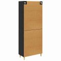 vidaXL Highboard Čierny dub 34,5 x 34 x 180 cm Kompozitné drevo
