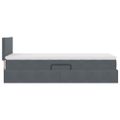 vidaXL LED úložná posteľ s matracom Tmavosivá 90 x 190 cm Zamat