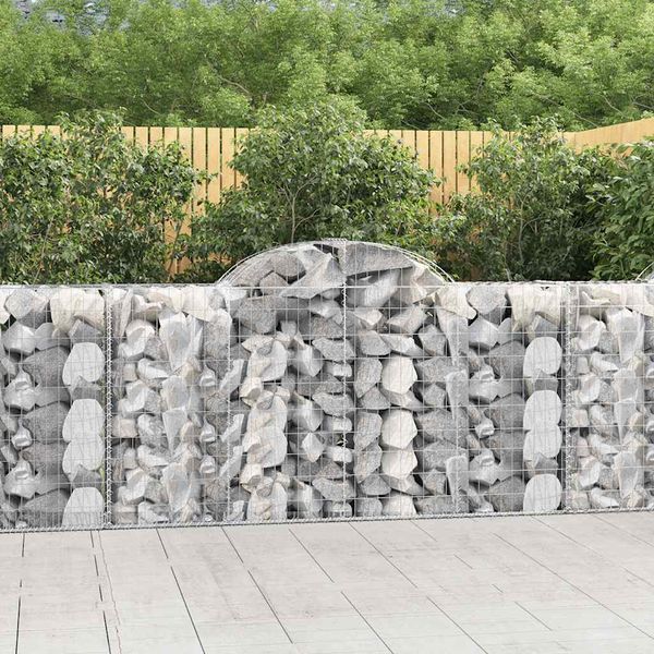 vidaXL Oblúkové gabiónové koše 4ks 200x50x100/120cm pozinkované železo
