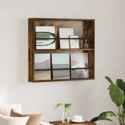 vidaXL Regál na časopisy Dymová dub 80 x 12 x 70 cm Kompozitné drevo