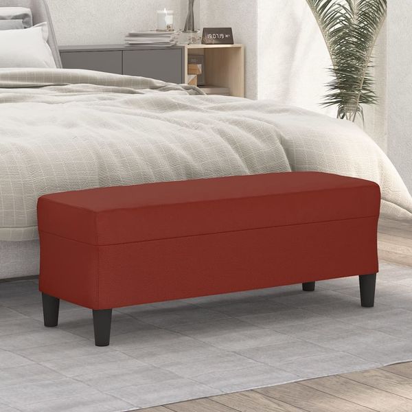 vidaXL Lavička vínovo-červená 100x35x41 cm umelá koža