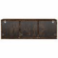 vidaXL Bočná skrinka so sklenenými dvierkami dymový dub 102x37x35 cm