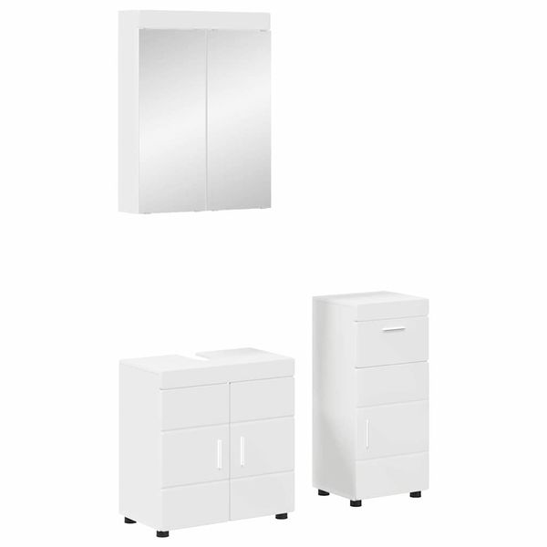 vidaXL Sada kúpeľňového nábytku TULUM 3 pcs Biela 60 x 34 x 63 cm