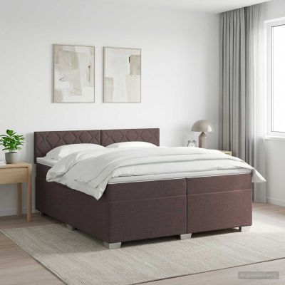 vidaXL Posteľ boxspring s matracom Tmavohnedá 200 x 200 cm Látka