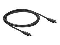 USB kábel - USB-C (M) na USB-C (M) - USB4 / Thunderbolt 3 / DisplayPort - 20 V - 5 A - 2 m - podpora 4K60 Hz (3840 x 2160), podpora Power Delivery 3.0 - čierna