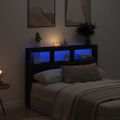 vidaXL Skrinka na čelo postele s LED čierna dub 140x17x102 cm