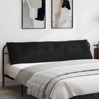 vidaXL Poduška na chrbát Čierna 200 x 50 cm Kordúrová tkanina