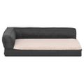 vidaXL Ergonomický matrac pre psa 75x53 cm ľanový vzhľad flís tmavošedý