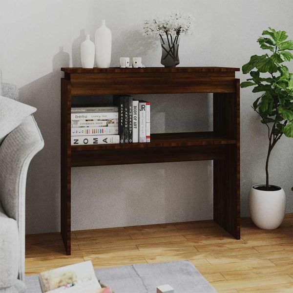 vidaXL Konzolový stolík hnedý dub 80x30x80 cm spracované drevo
