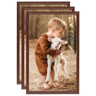 vidaXL Fotorámiky na stôl, koláž 3 ks, hnedé 28x35 cm, MDF