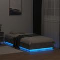 vidaXL Rám postele s LED svetlami betónovo sivý 90x190 cm