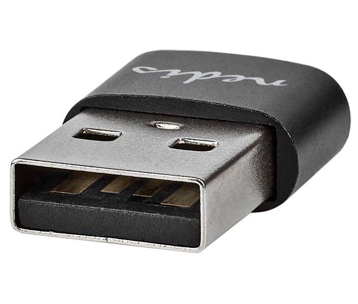 NEDIS adaptér USB/ konektory USB 2.0 A – USB-C zásuvka/ čierny/ blister Adaptér, zástrčka USB 2.0, zásuvka USB-C, čierny