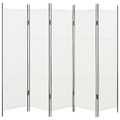vidaXL 5-panelový paraván biely 250x180 cm