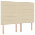 vidaXL Posteľ s pružinovým rámom s matracmi Krémová 140 x 190 cm látka