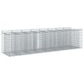 vidaXL Gabiónová vyvýšená posteľ 4 ks 400 x 100 x 100 cm Strieborná