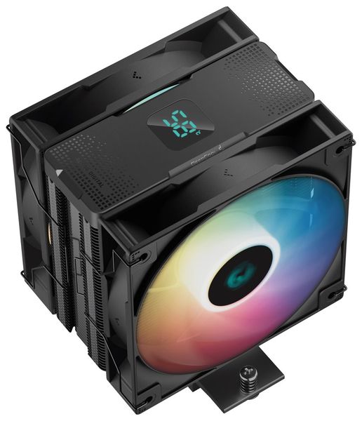 DEEPCOOL chladič AG400 DIGITAL PLUS širší / 120mm fan ARGB / 4x heatpipes / PWM / pre Intel i AMD / čierny Chladenie, pre CPU, pre Intel i AMD, socket 1700, 1200, 115x, AM5, AM4, 220W TDP, 2× 120mm ARGB ventilátor, 4 heatpipe, PWM, digitá