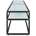 vidaXL TV stolík biely mramorový 200x40x40,5 cm tvrdené sklo