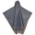 vidaXL Pončo do dažďa s kapucňou dizajn 2 v 1 sivo-oranžové 223x145 cm