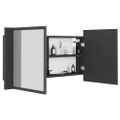 vidaXL LED kúpeľňová zrkadlová skrinka sivá 90x12x45 cm akryl