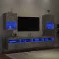 vidaXL TV skrinky s LED svetlami 2 ks betónovo sivé 40,5x30x60 cm