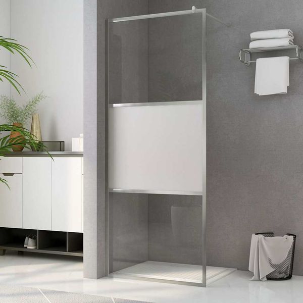 vidaXL Sprchová zástena z polopriehľadného ESG skla 100x195 cm