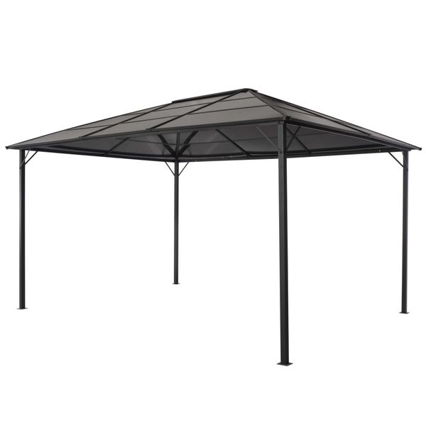 vidaXL Altánok so strechou, hliník 4x3x2,6 m, čierny