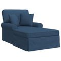 vidaXL Pufa s sukňou 3 ks Modrá látka 91 x 157 x 91 cm