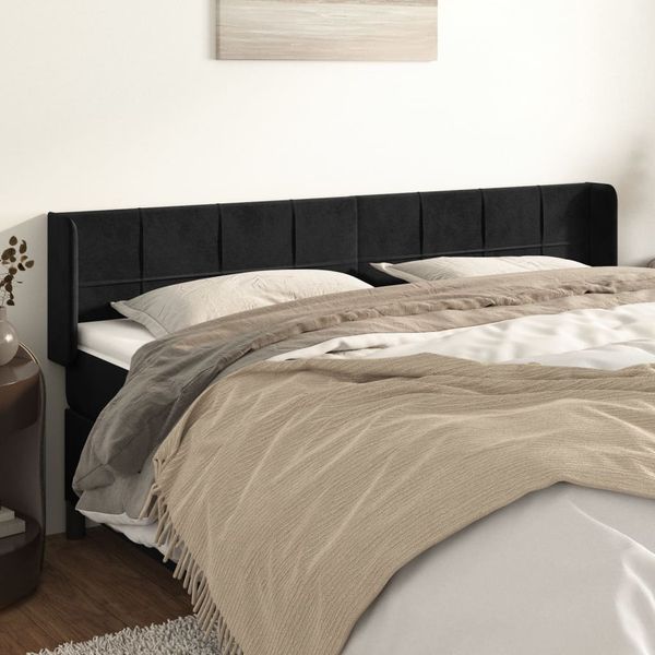 vidaXL Čelo postele so záhybmi čierne 183x16x78/88 cm zamat