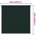 vidaXL Vonkajšia zatemňovacia roleta 245 (Š) x 230 (V) cm tmavozelená HDPE