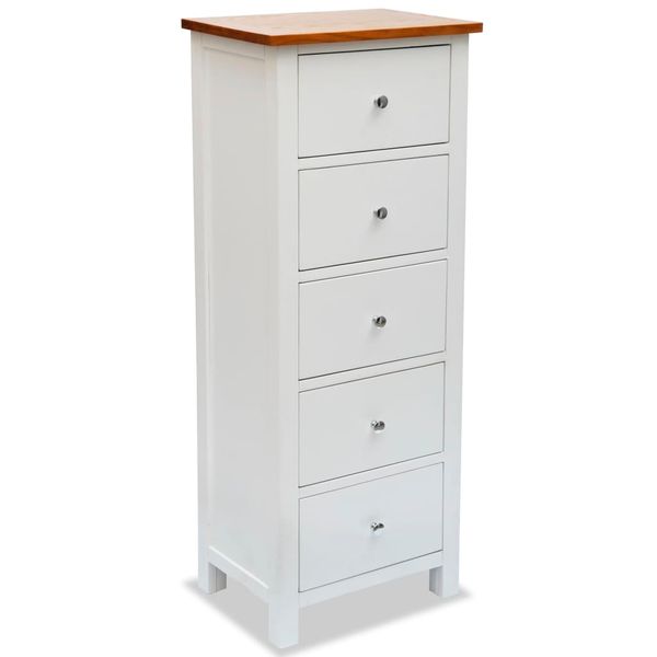 vidaXL Vysoká komoda so zásuvkami 45x32x115 cm, dubový masív