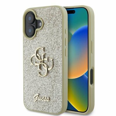 Puzdro Guess pre iPhone 16 6,1" GUHCP16SHG4SGD zlaté tvrdé puzdro Fixed Glitter Big 4G