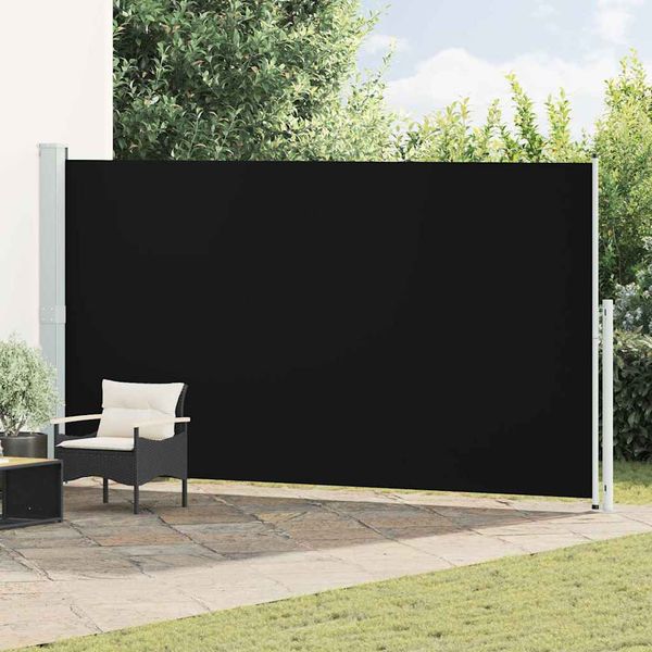 vidaXL Zaťahovacia bočná markíza na terasu 200x500 cm čierna